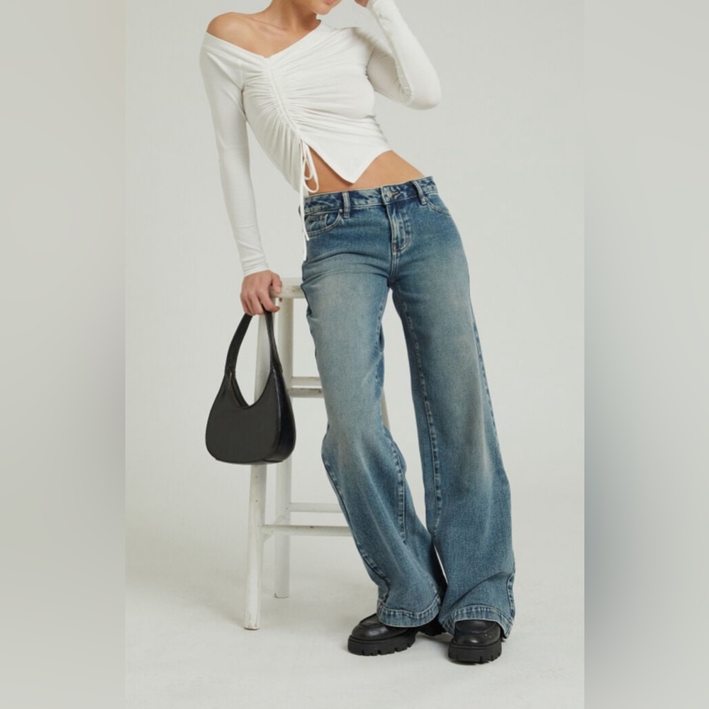 PacSun Casey Medium Indigo Low Rise Baggy Jeans